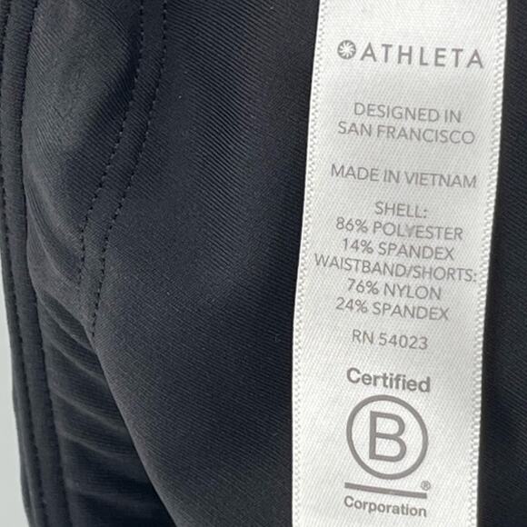 Athleta Run With It Sporty Tennis Prep Black Skort 14" Size Medium Preppy Active - Picture 8 of 9